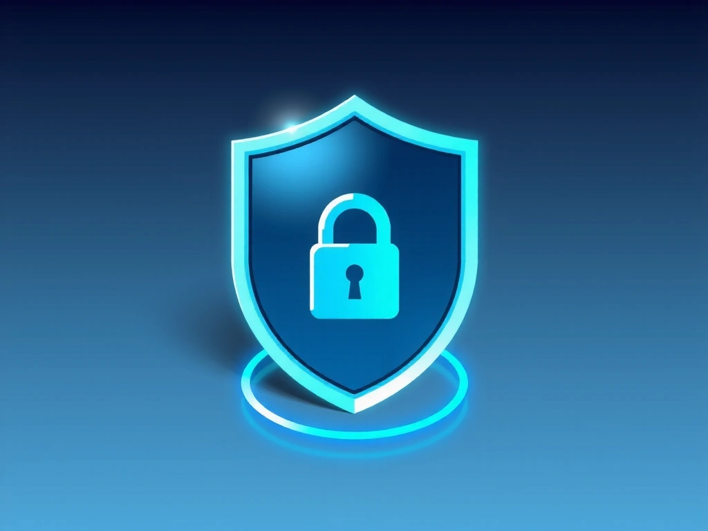 Iconiță de securitate digitală cu un scut și lacăt